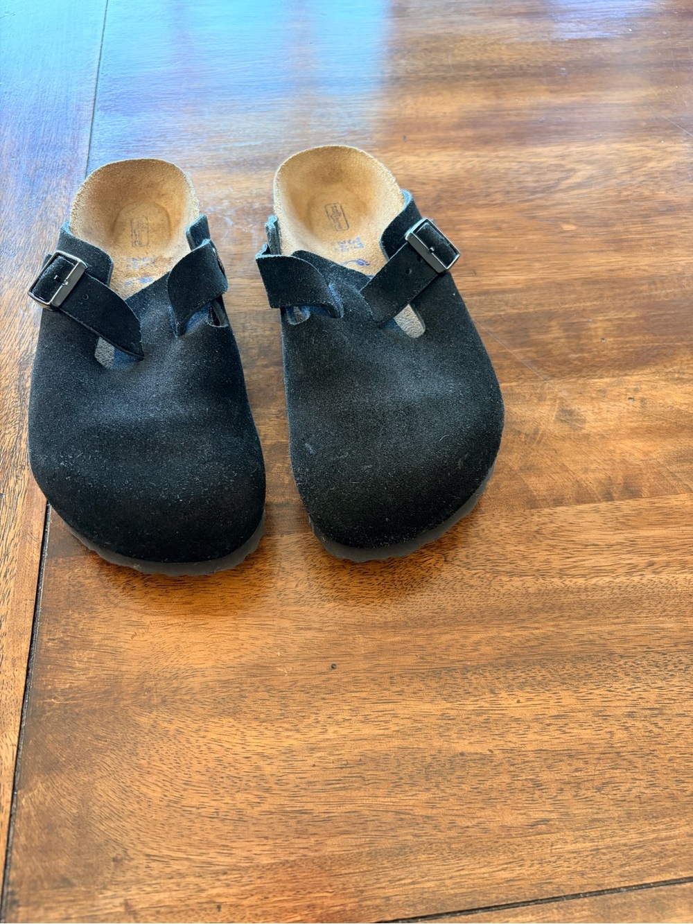 Black Suede Birkenstock Boston Shoes